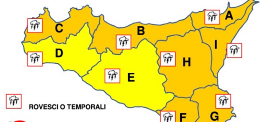 Maltempo a Enna, diramata allerta arancione