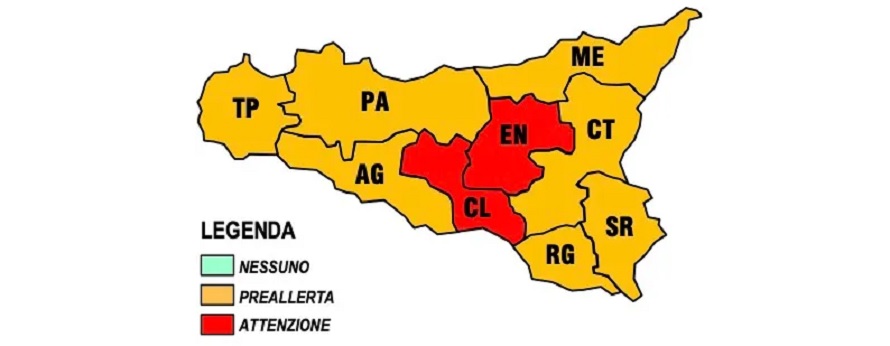 Allerta rossa incendi a Enna, Sicilia nella morsa del caldo