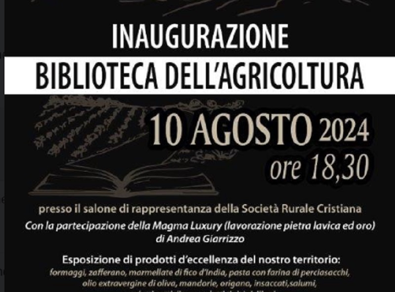 La Biblioteca dell’Agricoltura, esposizione a Valguarnera