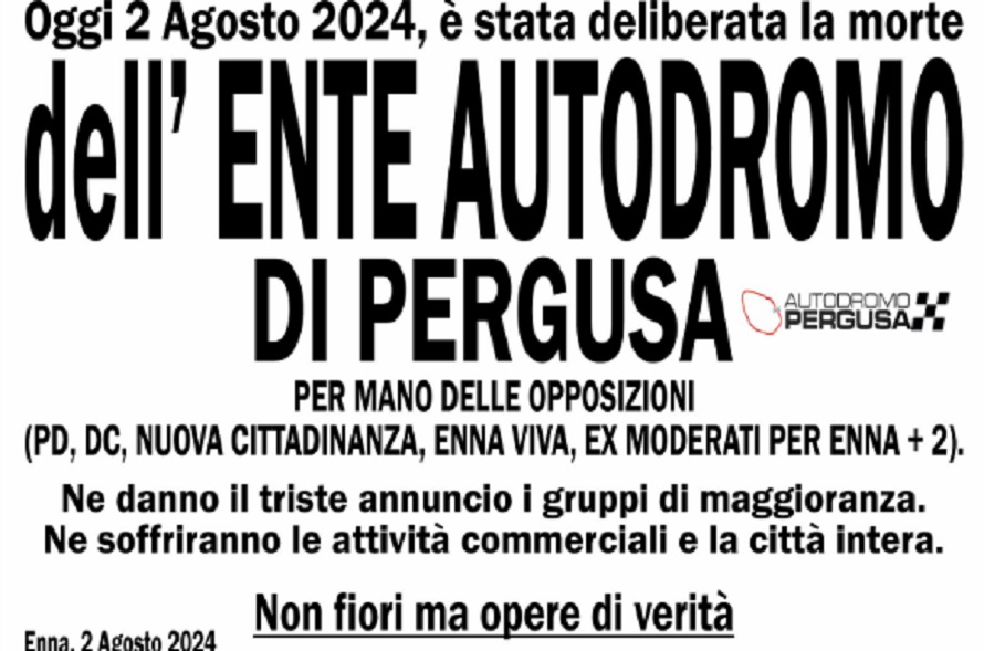 Fine dell’ente autodromo, i dipietristi affiggono una carta funebre